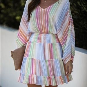 Over The Rainbow Smocked Ruffle Tiered Dress